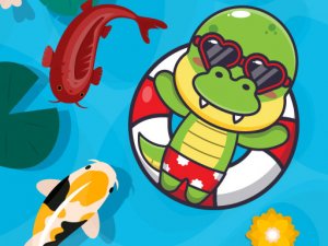 Summer Dino Swimming Online Game