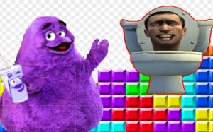 Grimace Shake vs Skibidi Toilet Tetris Online Puzzle Game