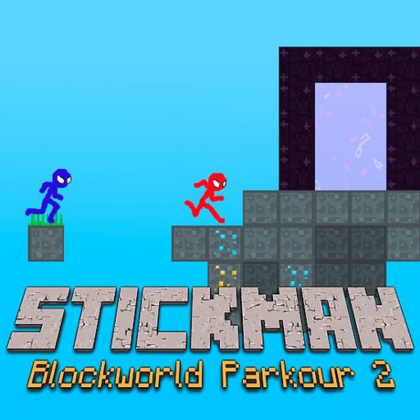 Stickman Blockworld Parkour 2 Online Arcade Game