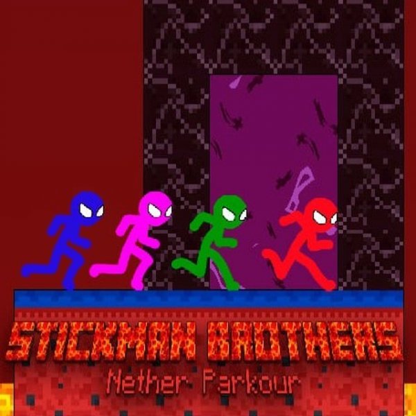 Stickman Brothers Nether Parkour Online Arcade Game