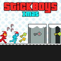 StickBoys Xmas Puzzle Game Online - Cooperative Puzzle Game
