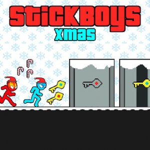 StickBoys Xmas Puzzle Game Online - Cooperative Puzzle Game