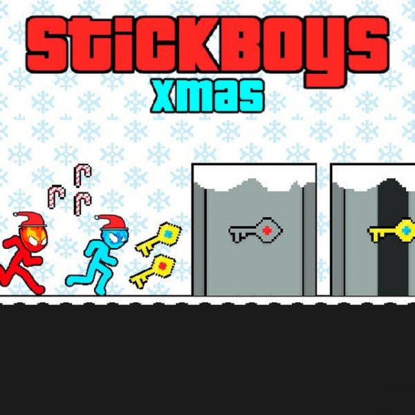 StickBoys Xmas Puzzle Game Online - Cooperative Puzzle Game