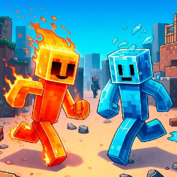 Fire and Water Stickman Online Puzzle Game